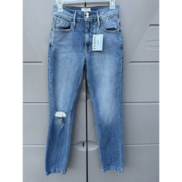 NWT Frame Denim Heritage Le Sylvie slender straight-leg jeans size 25 - Picture 2 of 16
